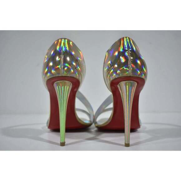 Christian Louboutin Astridal 100 Gold Patent Psychic Strap Sandal Heel Pump 37.5 - Picture 11 of 12